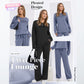 🔥LETZTER TAG 50 % RABATT💓Set aus Damen-Oberteil mit Rundhalsausschnitt und Hose mit Kordelzug💯