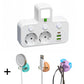 EU-Stecker-Wandler-Steckdose mit 4 Steckdosen, Multi-Port-Wanddose mit unabhängigem Schalter und kleinem Nachtlichtadapter