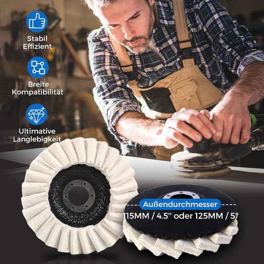 ⚙️ KAUFE 1, ERHALTE 1 GRATIS! 🔥 Wollpolierscheibe für Winkelschleifer – Hochglanz-Spiegelfinish, Langlebig & Vielseitig ✨