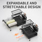 🏆Foldable Over Sink Dish Drying Rack｜Pull-Out 2-Tier Dish Drainer with Utensil Holder｜Space Saving Kitchen Organizer for Small Kitchens