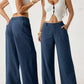 🔥🔥 2026 NEU 🥳☀️ Lässige Damen Loungehose aus Baumwoll-Leinen-Mix 👖 Fließend, gerades Bein & hoher Bund – perfekt für Sommer & Alltag 🌸