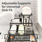 🏆Foldable Over Sink Dish Drying Rack｜Pull-Out 2-Tier Dish Drainer with Utensil Holder｜Space Saving Kitchen Organizer for Small Kitchens