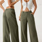 🔥🔥 2026 NEU 🥳☀️ Lässige Damen Loungehose aus Baumwoll-Leinen-Mix 👖 Fließend, gerades Bein & hoher Bund – perfekt für Sommer & Alltag 🌸