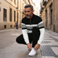 ✈️Kostenlose Lieferung✈️Herren-Set: Pullover mit grafischem Druck und Hose