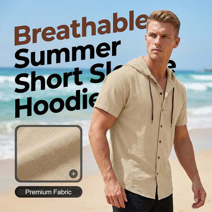 ✨🔥Herren Freizeit-Hoodie mit Kurzarm – lässig, bequem & atmungsaktiv – ideal für Sport, Alltag & Reisen