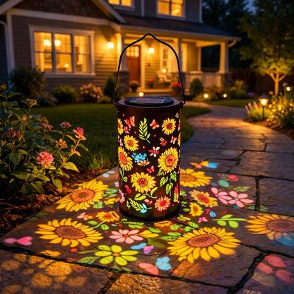 🔥HEISSER ANGEBOT 50 % RABATT – 🌞Bunte Sonnenblumen-Solar-Gartenlaterne