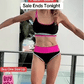 🌼Sportliches 3-teiliges Bikini-Set aus Nylon im Color-Block-Patchwork-Look – Badeanzug mit hoher Taille und figurformender Wirkung