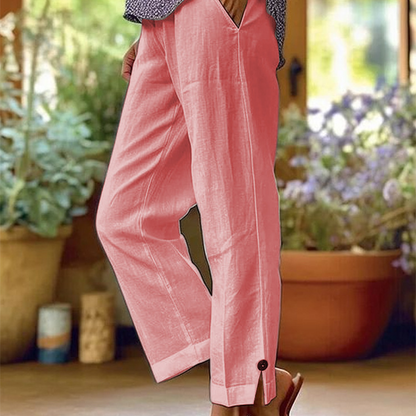 💎 -50% AUF DIE DAMEN-GERADE Hose! 💎 Bequemer Elastikbund, Hochwertige Baumwolle & Vielseitig für Jeden Look👖✨