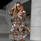 🐆✨ 55% RABATT AUF DAS PRINT-KLEID! V-Ausschnitt & lange Ärmel für selbstbewusste Eleganz – Bis 5XL 👗