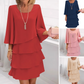 👗✨ Damen Kleid mit Rundhalsausschnitt – Locker & Figurbetont, Elegantes Design