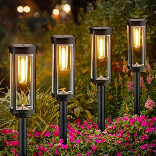 🌞 Solar-Gartenleuchte mit Filament-Optik – Wasserdicht & ideal für Wege und Rasen