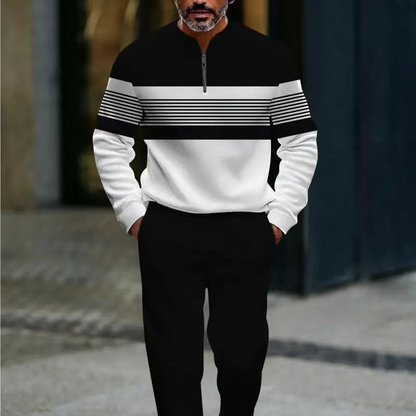 ✈️Kostenlose Lieferung✈️Herren-Set: Pullover mit grafischem Druck und Hose