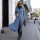 📢📢49 % Rabatt!! ⏰👖【Lange Jeansjacke】—— Zugeknöpft für Eleganz, aufgeknöpft für Flair – ein Kleidungsstück, mit dem Sie den Stil im Frühling und Herbst meistern!🤠💙✨