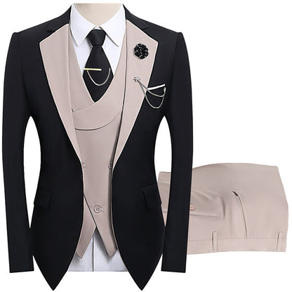 🤵 50% RABATT! ✨ 3-teiliger Herren-Hochzeitsanzug – Kontrast-Design, Slim-Fit & Elegant – Für Hochzeit, Business & Events, S-4XL