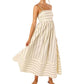 🌞🔥Langes, fließendes Swing-Kleid mit Spaghettiträgern und Cut-outs