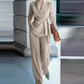✨🔥Eleganter Damen Hosenanzug: Blazer mit Bindegürtel und Hose mit weitem Bein💞