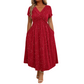 🌺Elegantes Damenkleid mit V-Ausschnitt und gedrehter Vorderseite