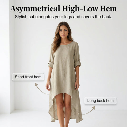 ✨🔥Langärmliges Tunika-Oberteil für Damen mit asymmetrischem Saum💓