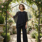 🔥Solange der Vorrat reicht 50 % Rabatt!🎉Eleganter Zweiteiler: Bluse mit asymmetrischem Saum & weite Hose
