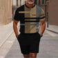 Herren-Hemd-und-Shorts-Set mit Viertelreißverschluss