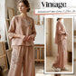 🌸 Vintage-Stickerei Set – Atmungsaktives Baumwoll-Leinen, 3/4-Ärmel & Weite Hose Für Einen Eleganten Look 💃