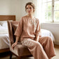 🌸 Vintage-Stickerei Set – Atmungsaktives Baumwoll-Leinen, 3/4-Ärmel & Weite Hose Für Einen Eleganten Look 💃