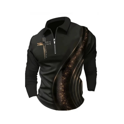 👕 60% RABATT! 🔥 Lässiges Retro-Polohemd für Herren mit Langen Ärmeln & Reißverschluss – Klassischer Stil, Weicher Stoff & Perfekt Für Den Alltag 🏠