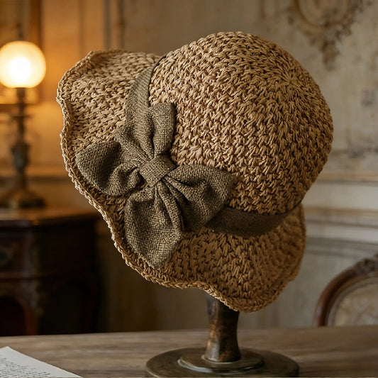 🧢 JETZT 50 % RABATT! 🌞 Eleganter Strohhut mit Schleife – atmungsaktiv, faltbar und perfekt für Strand und Reisen 👒
