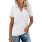 🔥Solange der Vorrat reicht 50% Rabatt!🎉Beilaufiges Damen-T-Shirt mit V-Ausschnitt und Kragen