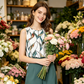 🌞50% Rabatt!💐 Frühling/Sommer Bestseller | Französische Bluse + weite Hose Set – Eleganter Rundhals & Falten