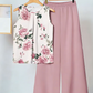 🌞50% Rabatt!💐 Frühling/Sommer Bestseller | Französische Bluse + weite Hose Set – Eleganter Rundhals & Falten