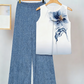 🌞50% Rabatt!💐 Frühling/Sommer Bestseller | Französische Bluse + weite Hose Set – Eleganter Rundhals & Falten