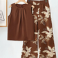 🌞50% Rabatt!💐 Frühling/Sommer Bestseller | Französische Bluse + weite Hose Set – Eleganter Rundhals & Falten
