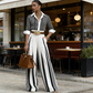 🔥Solange der Vorrat reicht 50 % Rabatt!🎉Gestreiftes Shirt & weite Hose im Set – bequem & stilvoll für den Alltag