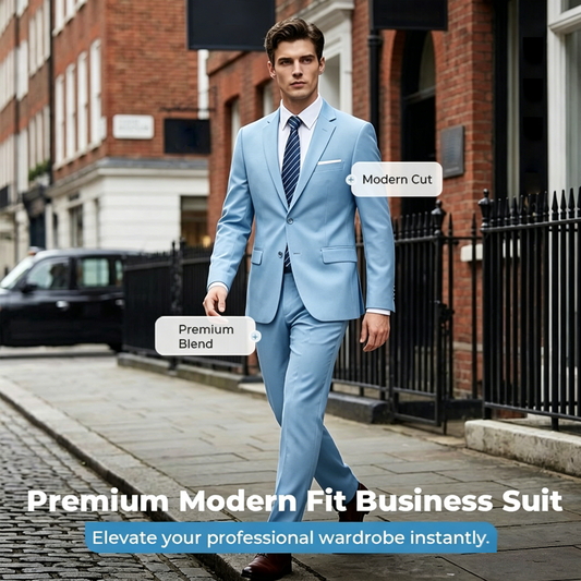 ✨👔50 % RABATT + KOSTENLOSER VERSAND 💼 Zweiteiliger Herrenanzug in moderner Passform – Atmungsaktiv, knitterfrei und professionell im Stil ✨