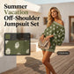 🌸 Bohème Jumpsuit-Set mit Off-Shoulder & Vintage-Print – Sommer-Traum – Fließend, luftig & perfekt für Festivals, Strand oder warme Urlaubsnächte ☀️
