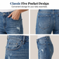 Moderne Jeans für Damen in gewaschener Blau-Optik mit Used-Look