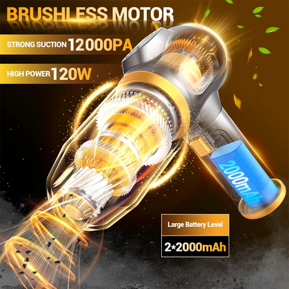 🔋🧹 Kabelloser Auto-Handstaubsauger 4-in-1 💨✨ – kraftvoll, kompakt & vielseitig für Auto & Zuhause. Inklusive Fugen- & Bürstendüse. Sofort einsatzbereit!