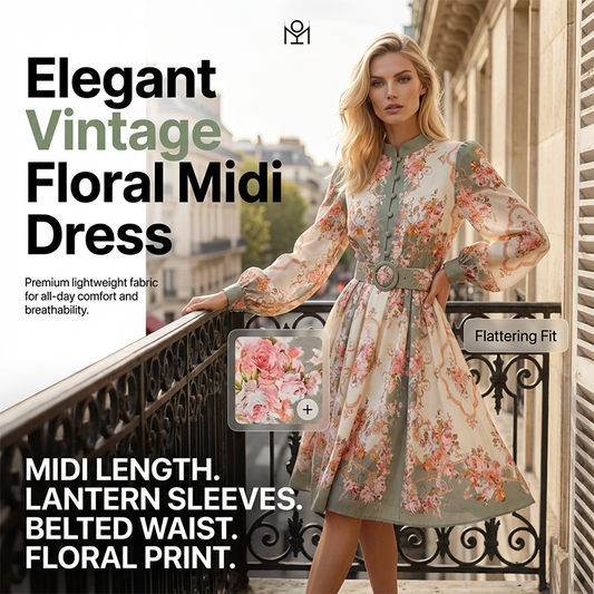 🌸 -50% HEUTE! Romantisches Blumen-Minikleid mit hohem Ausschnitt – Zeitlose Eleganz zum Verlieben 💖✨