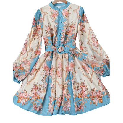🌸 -50% HEUTE! Romantisches Blumen-Minikleid mit hohem Ausschnitt – Zeitlose Eleganz zum Verlieben 💖✨
