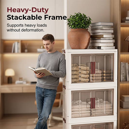 💥 50% OFF 🔥 Large Capacity Collapsible Storage Bin with Lid – space-saving, sturdy & a must-have for every home 🏡✨