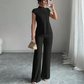 👗 JETZT 50 % RABATT! 🌸 Elegantes 2-teiliges Set aus Oberteil mit Stehkragen und Hose mit weitem Bein – gerippte Struktur, fließende Silhouette und vielseitiger Stil ✨