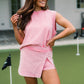 🌺Damen-Set aus Tanktop und Schlitz-Skort