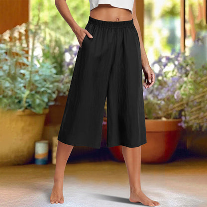 ⏰🔥 NUR KURZE ZEIT: -50% 💥 Lässige 3/4-Hose mit weitem Bein 👖 einfarbig, bequem & stilvoll-elegant ✨