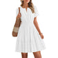 👗 NUR FÜR BEGRENZTE ZEIT: 50 % RABATT! ✨ Kurzärmeliges, gestuftes Minikleid für Damen – luftig, verspielt, perfekt für den Sommer 🌞