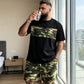 👕 50% RABATT!  Herren Camouflage-Print T-Shirt & Shorts Set – Baumwollmischgewebe, bequeme Passform & perfekt für Outdoor, Sport oder lässige Sommertage 🩳