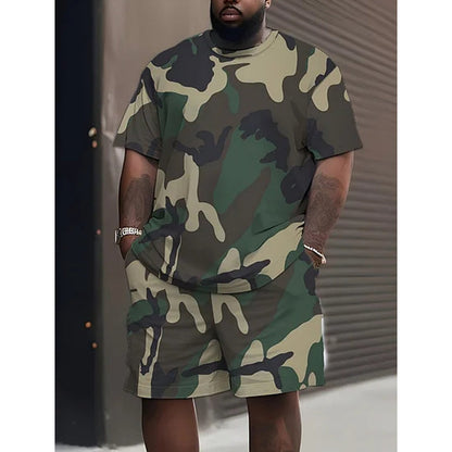 👕 50% RABATT!  Herren Camouflage-Print T-Shirt & Shorts Set – Baumwollmischgewebe, bequeme Passform & perfekt für Outdoor, Sport oder lässige Sommertage 🩳