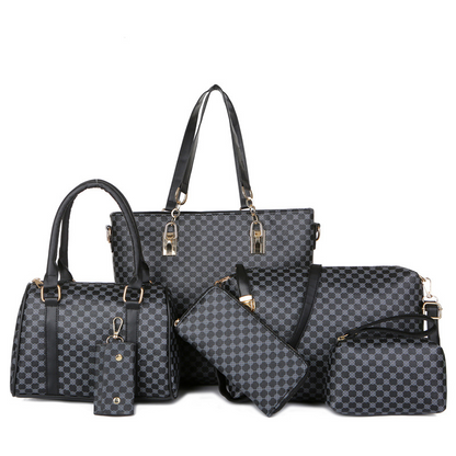 【 Limitiertes Angebot:：50 % Rabatt + versandkostenfrei 🚚 】 👜 Stylishes 6-in-1-Mutter-Kind-Taschenset – Bedruckt, vielseitige Schultertasche, Crossbody- & Handtasche für den täglichen Gebrauch 🌿