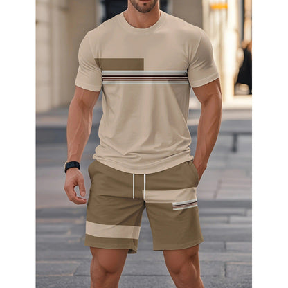 ⏰ 50 % RABATT – Nur für kurze Zeit 👕Herren-T-Shirt & Shorts 2-teiliges Set