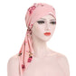 👒 NUR FÜR KURZE ZEIT: 50 % RABATT! ✨ Vorgefertigter Turban für Damen mit Blumenmuster – weich, elastisch, vielseitig 🌸